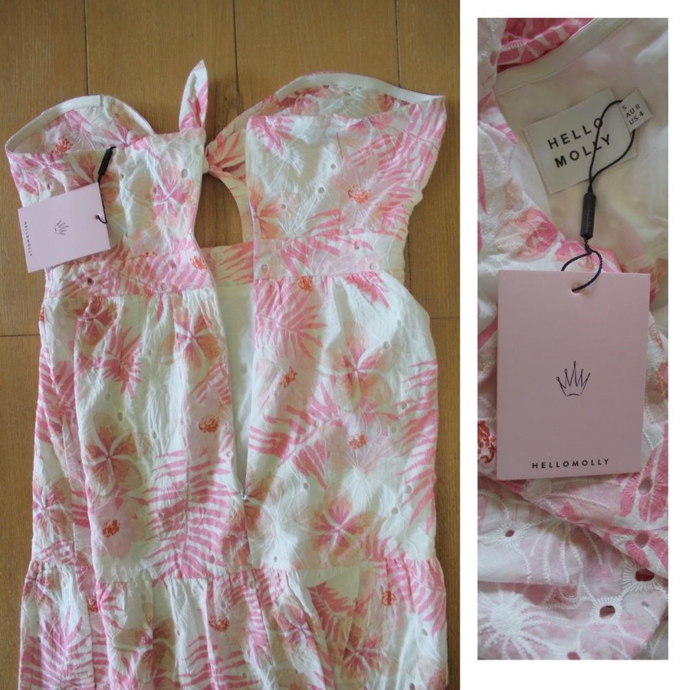 Hello Molly Dedicated to the Sun Tube Top Midi Sun Dress Small NWT - Picture 6 of 8